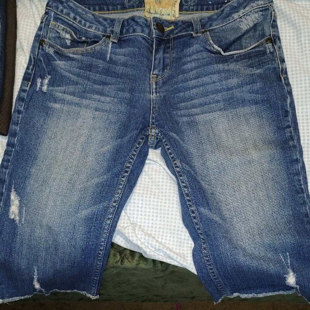 American Rag Boyfriend Blue Shorts with Vintage Wash